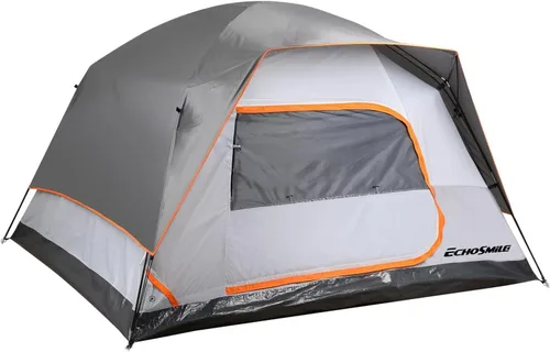 EchoSmile 2/4 Person Camping Tent, Lightweight Dome Family Tent with Rainfly, Easy Setup, Waterproof & Windproof Outdoor Shelter for Group Hiking,
