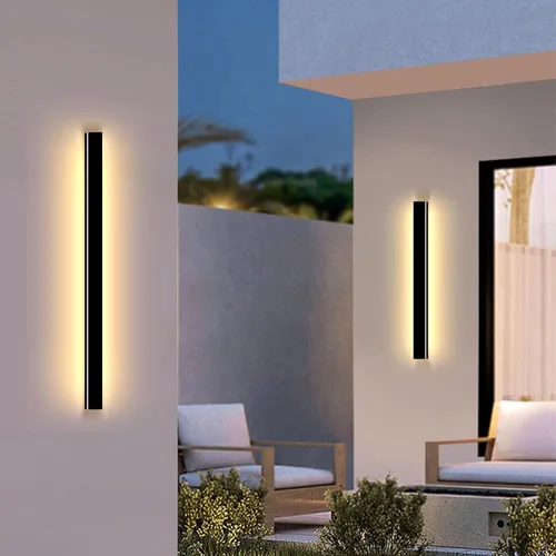 Miniatura 19 de Paquete de 2 luces de pared para exteriores de 39 pulgadas, montaje en pared, aplique moderno para exteriores, iluminación exterior lineal larga LED