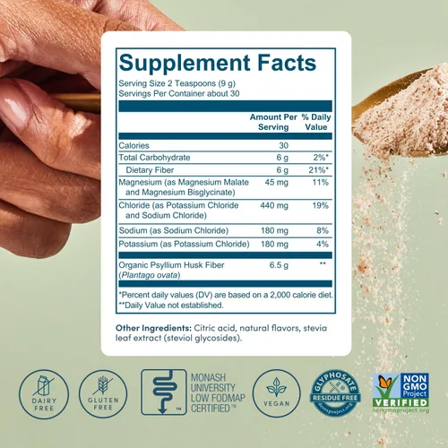 Miniatura 4 de Polvo de Fibra de Cáscara de Psyllium (6g Por Porción) para la Salud Digestiva y Alivio de la Hinchazón, Polvo de Fibra Prebiótica Insoluble