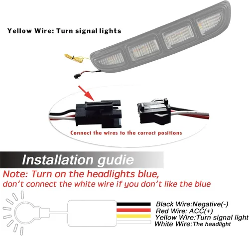 Miniatura 2 de Switchback - Lámpara LED antiniebla delantera DRL blanca/ámbar/azul, luz de circulación diurna con función de señal de giro intermitente secuencial