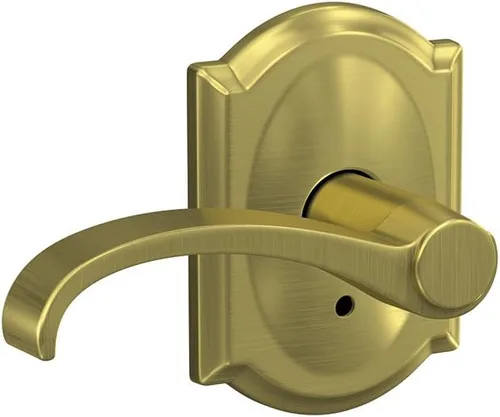 Miniatura 6 de Schlage Custom FC21 WIT 716 ALD Whitney - Manija con cerradura para pasillos y armarios y baño Alden, bronce envejecido
