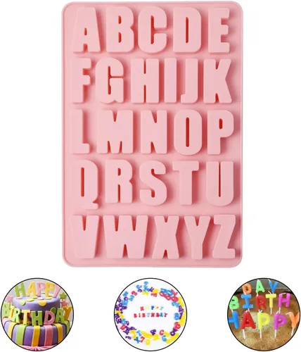 Miniatura 7 de Molde de alfabeto de 26 cavidades molde de letras de crayola molde de alfabeto de silicona moldes de chocolate de silicona Gran profundidad, fácil