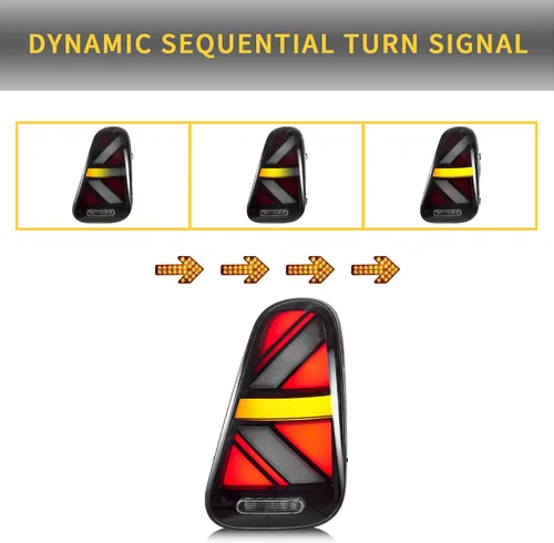 Miniatura 4 de VLAND - Luces traseras LED compatibles con BMW Mini Cooper R50 R52 R53 2001-2006 y Mini Cooper Hatchback/Convertible de 1ª generación con señal