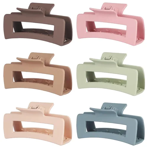 Miniatura 18 de Sisiaipu Pinzas de pelo grandes de 4 pulgadas, 6 piezas de garra grande para cabello grueso, pinzas cuadradas para el cabello para mujeres, pinzas