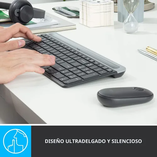 Miniatura 3 de Logitech MK470 - Combo de teclado y mouse inalámbricos delgados - Diseño compacto moderno, ultra silencioso, receptor USB de 2.4 GHz, conectividad
