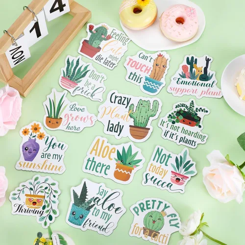 Miniatura 3 de Kanayu 16 imanes de nevera divertidos para plantas, juego de palabras para plantas, decoración magnética para el hogar, cocina, decoración magnética