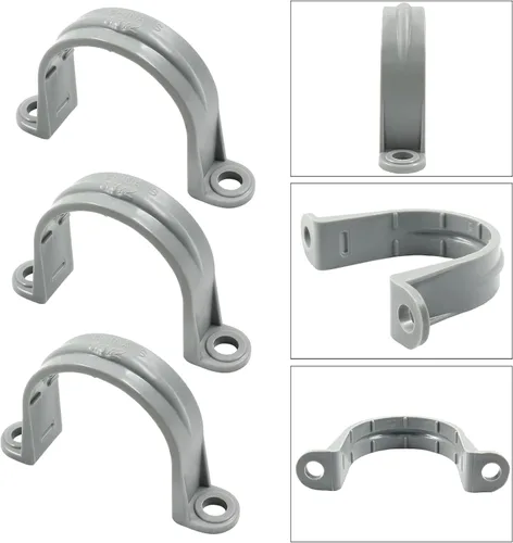 Miniatura 3 de Bonsicoky 6 correas de tubo de PVC de 1-1/2 pulgadas, correas de plástico de dos agujeros, correa de conducto de plástico para tubos de PVC cables