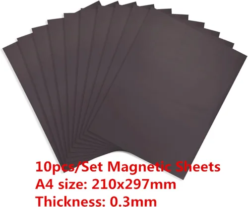 Miniatura 5 de Hojas magnéticas de goma de tamaño A4 para almacenamiento de troqueles de corte, 0.012 in de grosor, juego de 10 piezas de 11.7 x 8.2 pulgadas, hoja