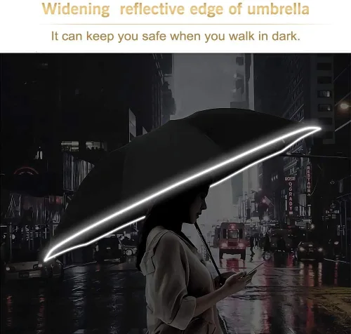 Miniatura 2 de Bodyguard Inverted Umbrella, Large Windproof Umbrellas for Rain & Sun, Compact Umbrella Reverse Umbrella with Reflective Stripe, Teflon Umbrella for