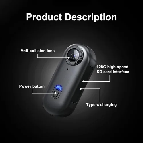 Miniatura 4 de JETO 1080P Mini cámara corporal 128GB, clip magnético portátil en la cámara, 150° gran angular POV, WiFi App Live View, Caso impermeable