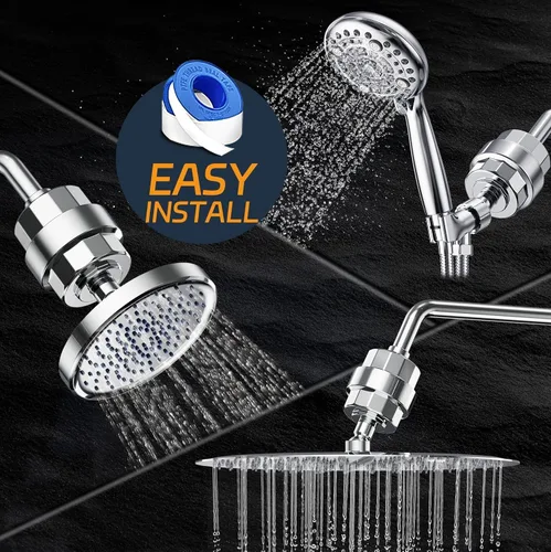 Miniatura 7 de Filtro de ducha, EMBATHER Filtro de cabezal de ducha de 20 etapas para agua dura, elimina cloro/fluoruro/metales pesados, filtro suavizante de ducha