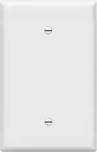 Miniatura 29 de ENERLITES - Placas para pared de dispositivo en blanco, acabado brillante, cubiertas de salida en blanco de tamaño mediano, 1 banda, 4.88 x 3.11