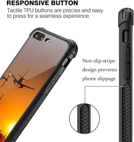 Miniatura 5 de CARLOCA Funda compatible con iPhone 8, diseño gráfico de Airplane Sunrise para iPhone 7, diseño gráfico, a prueba de golpes, antiarañazos