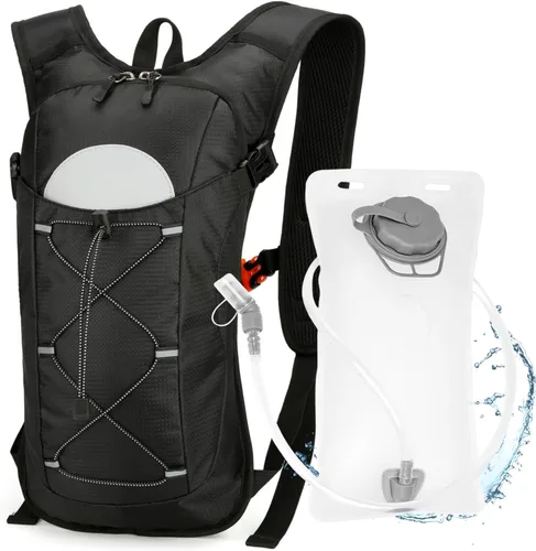 Mochila de hidratación con bolsa de agua de 2 L, ligera y duradera para correr, senderismo, ciclismo, ajuste ajustable para hombres, mujeres, jóvenes
