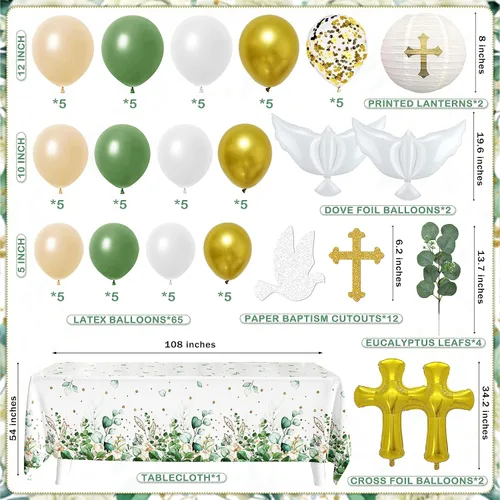 Miniatura 3 de Decoraciones de Bautismo, Decoraciones de Bautizo, Suministros para Fiesta Mi Bautizo, Decoración de Primera Comunión para Niños y Niñas