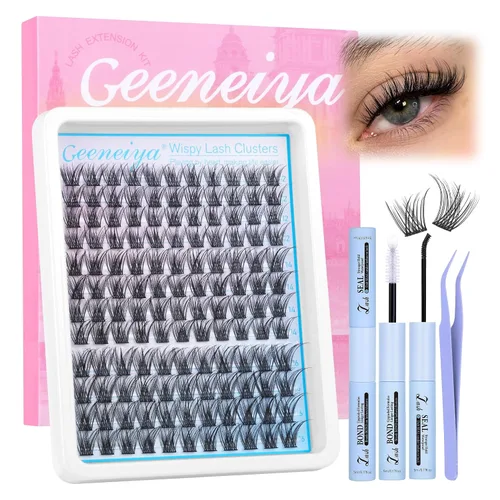 Miniatura 19 de Extensiones de pestañas en racimo con banda transparente, pestañas cortas y onduladas C, extensiones de pestañas naturales en racimo, pestañas