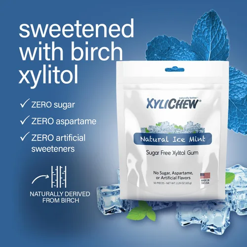 Miniatura 4 de Xylichew - Botes de goma de mascar 100% xilitol, sin OMG, gluten, aspartame y goma sin azúcar, cuidado bucal natural, alivia el mal aliento