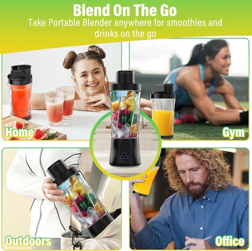 Miniatura 4 de Portable Blender, 360W Personal Blender for Shakes and Smoothies for Kitchen, 24 Oz BPA Free Traveling Juicer Cup and Lid with 6 Blades, Self