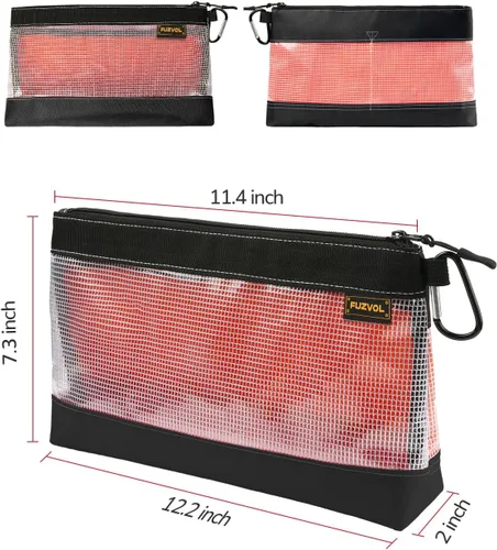 Miniatura 2 de Bolsa de herramientas transparente, bolsa de herramientas pequeña, bolsa con cremallera de 12 pulgadas, bolsa de herramientas para organizar cajas