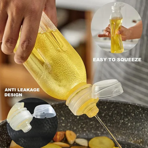 Miniatura 2 de WAYDA Botellas exprimibles para condimentos, paquete de 6 botellas exprimibles para salsas, recipiente de aderezo de ensalada de ketchup, botellas