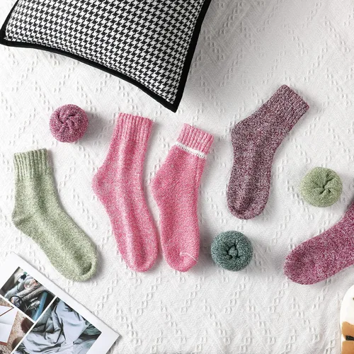 Miniatura 2 de Calcetines de lana, 5 pares, calcetines de lana para mujer, calcetines de botas suaves