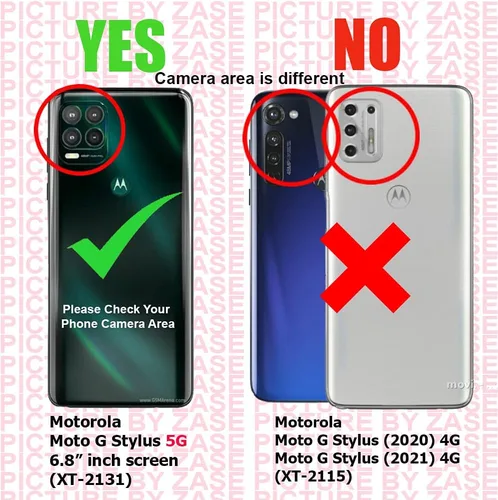 Miniatura 2 de Zase Moto G Stylus 5G - Funda tipo cartera de piel sintética para mujer, diseño bonito con función atril, ranura para tarjeta de identificación