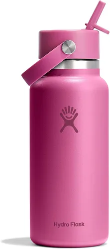Miniatura 31 de Hydro Flask Botella de agua – Acero inoxidable aislado – Tapa flexible con popote de boca ancha, antiderrames, a prueba de fugas y recargable en 32