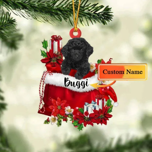 Miniatura 57 de Perro Akita Inu personalizado en bolsa de regalo, adorno de Navidad, nombre personalizado, regalo para amantes de los perros, familia, Navidad