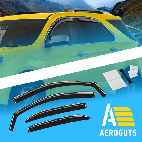 Miniatura 8 de Deflectores de ventana extra duraderos en el canal, viseras de ventana, protectores de lluvia aptos para Chevrolet (Chevy) Equinox 2010-2017