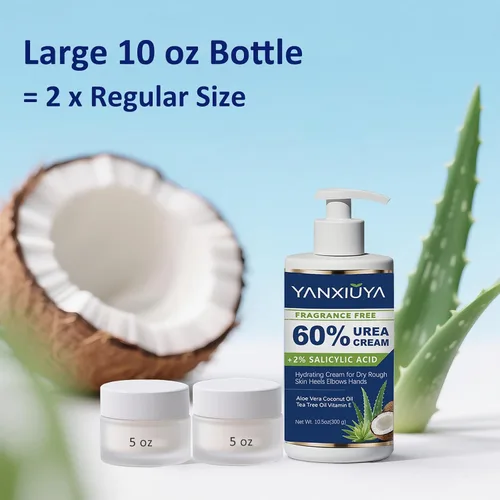 Miniatura 2 de Crema de urea 60% de 10.5 onzas, loción corporal sin fragancia con 2% de ácido salicílico, crema de pies y para pies, talones agrietados, removedor