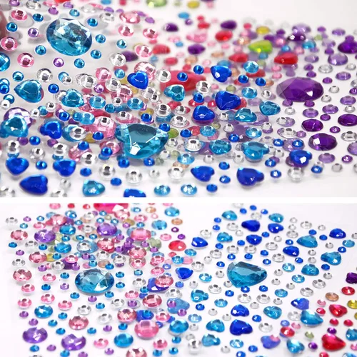 Miniatura 4 de 2800 piezas de 25 hojas autoadhesivas de joyas de diamantes de imitación, calcomanías de diamantes de imitación, gemas de diamantes de imitación