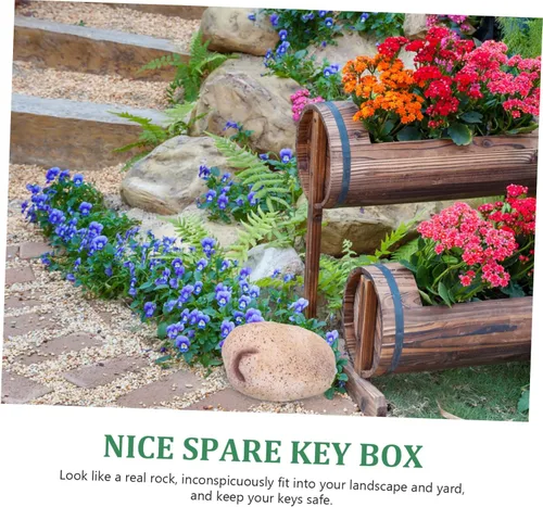 Miniatura 4 de Faux Rock Key Hider - Funda de almacenamiento para llaves de jardín, figura de roca falsa para exteriores