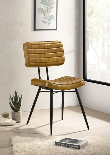 Miniatura 2 de Coaster Home Furnishings - Misty - Cuero y metal - Sillas laterales de comedor tapizadas con asiento y respaldo copetudos - Comedor y cocina casera