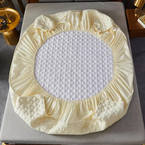 Miniatura 3 de ZIQINPSQ Sábana bajera amarilla tamaño twin, sábana bajera de bolsillo profundo, cálida para invierno, transpirable, antideslizante, perfecta