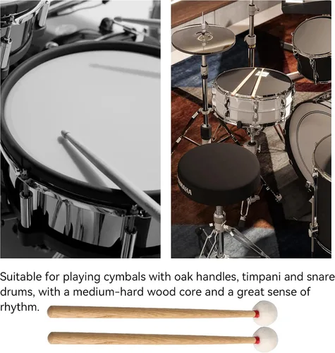 Miniatura 5 de Palillo de percusión de 4.57 pulgadas de longitud, mazos de tambor y percusión para xilófono, carillón, bloque de madera, glockenspiel y campanas