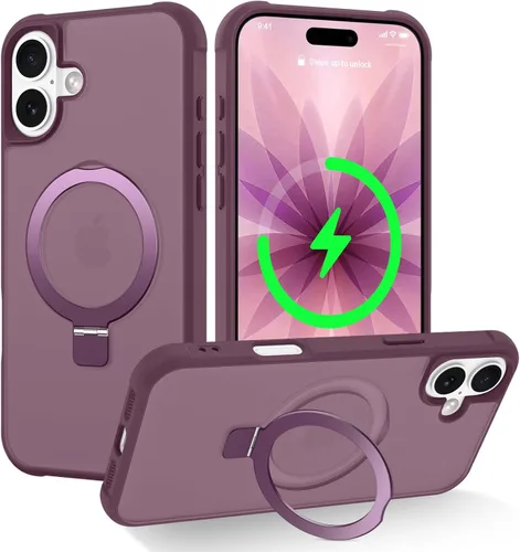 Miniatura 162 de CHAOFEnG Funda magnética compatible con iPhone 11 con soporte, prueba de caídas de grado militar, compatible con imán, anillo translúcido, parte