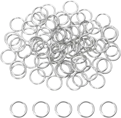 Miniatura 9 de Shapenty Anillos abiertos de acero inoxidable, conectores gruesos y divididos para llavero, collar, pulsera, aretes, colgante, joyería, hallazgo