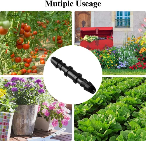 Miniatura 7 de Paquete de 70 conectores de púas universales para riego por goteo de 1/4 pulgadas, conectores de púas para tubos de goteo de 1/4 pulgadas