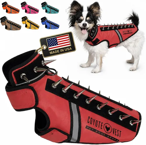 Miniatura 34 de CoyoteVest SpikeVest - Chaleco de arnés para perro, accesorios reflectantes para perros con púas para proteger a tu mascota de ataques de Raptor