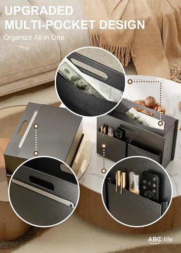 Miniatura 3 de ABC life Revistero estable para revistas, plegable, de piel sintética, organizador de carpetas de archivos de revistas, organizador de carpetas