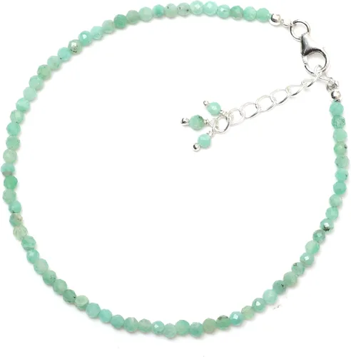 Miniatura 35 de Pulsera ajustable de plata esterlina 925 con cuentas completas para mujer, cuentas de piedras preciosas naturales, pulsera delicada, regalo