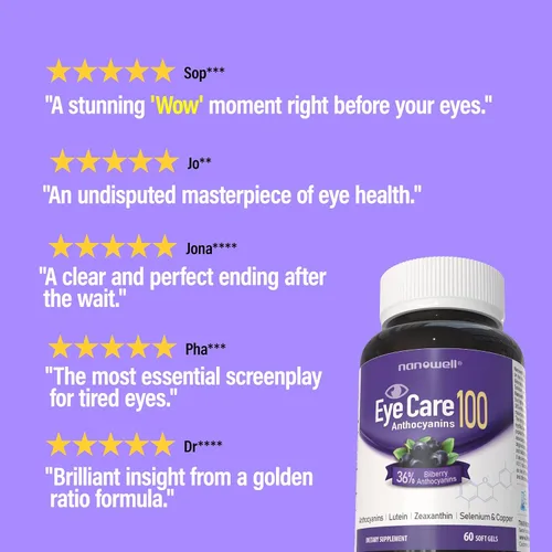 Miniatura 2 de NANOWELL EyeCare Anthocianins 100 - Suplemento de salud ocular con arándano, zeaxantina, luteína, antocianinas, vitamina A, E, selenio y cobre - 60