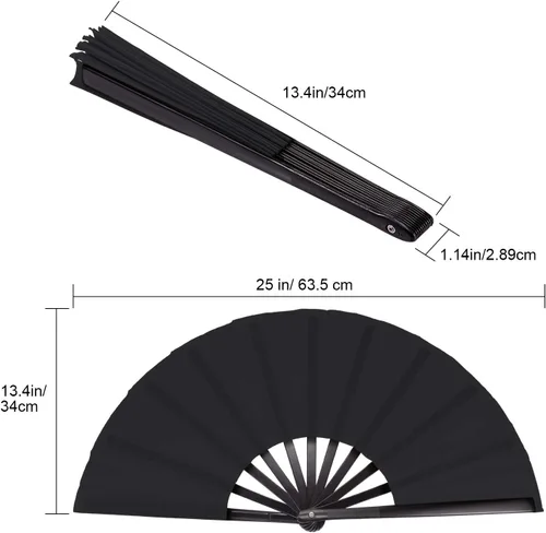 Miniatura 2 de Maitys 4 Paquetes Abanicos Grandes de Aplausos para Baile en Línea Abanicos de Mano Plegables Chinos Grandes para Hombres y Mujeres, Festival, Tai