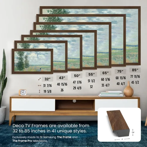 Miniatura 5 de Marco para TV Deco Slim de 3" con Chip de Color Walnut Museum (32", 43", 50", 55", 65", 75", 85") Compatible SOLO con televisores Samsung The Frame