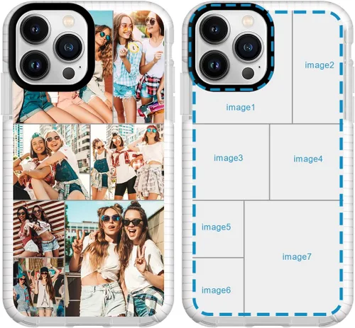 Miniatura 16 de Funda de teléfono personalizada para iPhone 14 Pro Max personalizada con collage de múltiples imágenes, resistente a los golpes, funda protectora