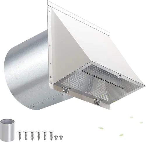 Miniatura 14 de Cubierta de ventilación de secadora de 3 pulgadas con malla y amortiguador, cubierta de ventilación de ventilación de pared, cubierta de ventilación
