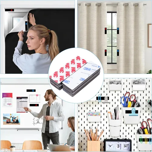 Miniatura 5 de A+B Paired Adhesive Magnetic Tape, Precut (3 in x 1 in x 16 Pack/ 8 Pairs) Flexible AB Magnets Strips for DIY Closure Craftings, a b Magnet Match to
