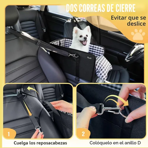 Miniatura 3 de SlowTon - Asiento de auto para perro con consola - Reposabrazos portátil para perros pequeños, asiento de auto para mascotas anti-colapso