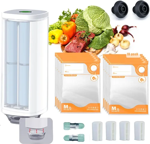 Miniatura 9 de Bolsas Sous Vide Reutilizables, Bolsa Selladora al Vacío para Alimentos Sin BPA, Bolsa con Cremallera al Vacío, 20 bolsas de almacenamiento