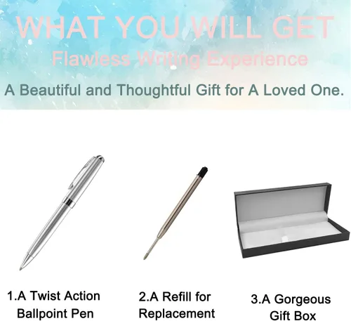 Miniatura 2 de Bolígrafos personalizados, estuche para bolígrafos grabado personalizado para hombres, bolígrafos Twist Action 0.7, juego de bolígrafos de Negro